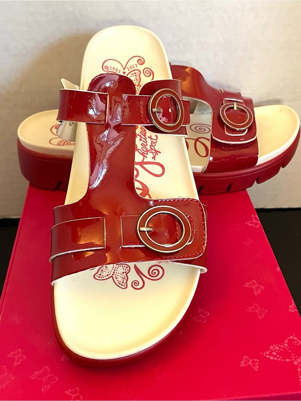 Alegria Red Patent Heritage Sport Vita Women’s Sandals Size 40 9.5-10